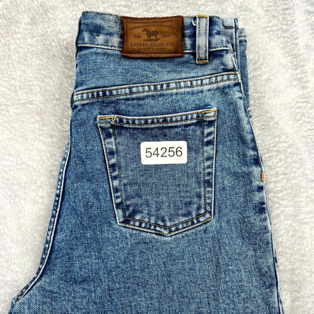 Vintage Lauren Ralph Lauren Jeans Womens 4 Petite Denim Wide Straight Leg - Picture 12 of 12